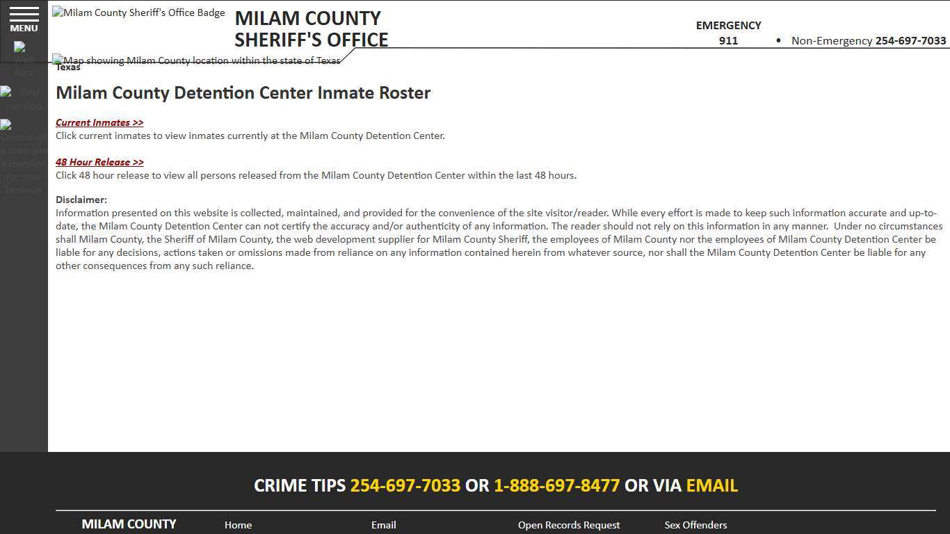 Roster Choose - Milam County Sheriff TX